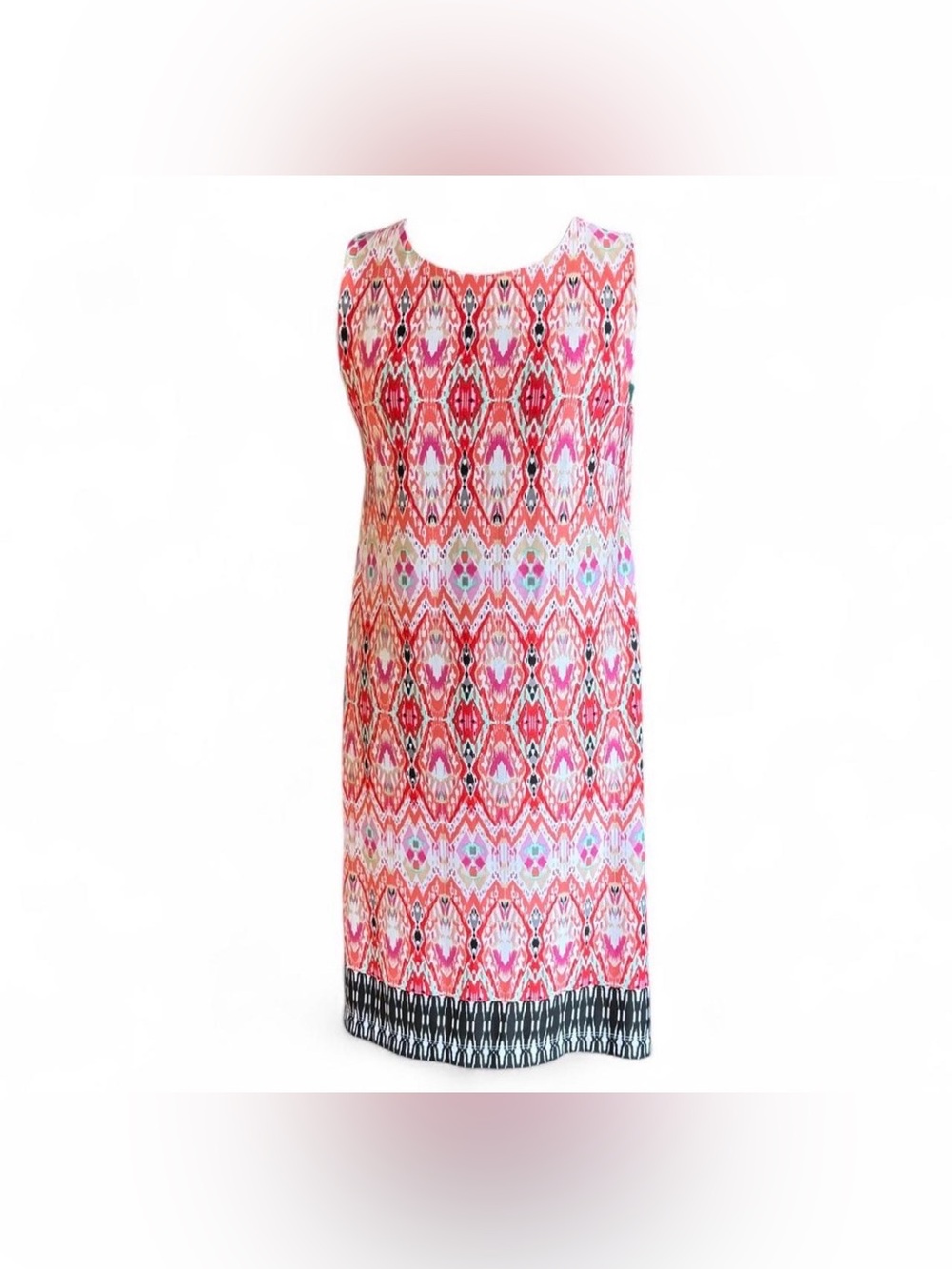 Emma & Michele Pink Multi-Pattern Sleeveless Midi Dress